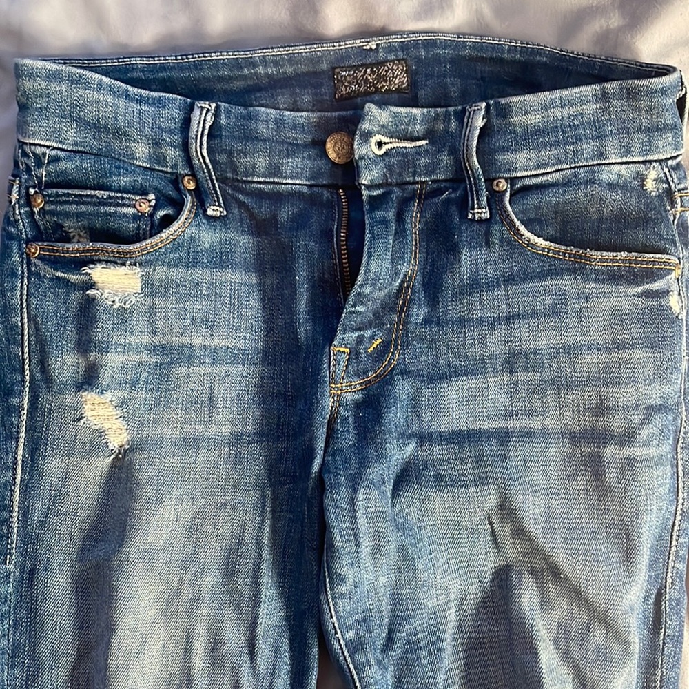 Mother The Looker Crop ripped jeans